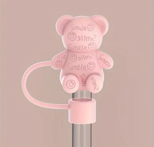 Protector de cañita oso smile rosa