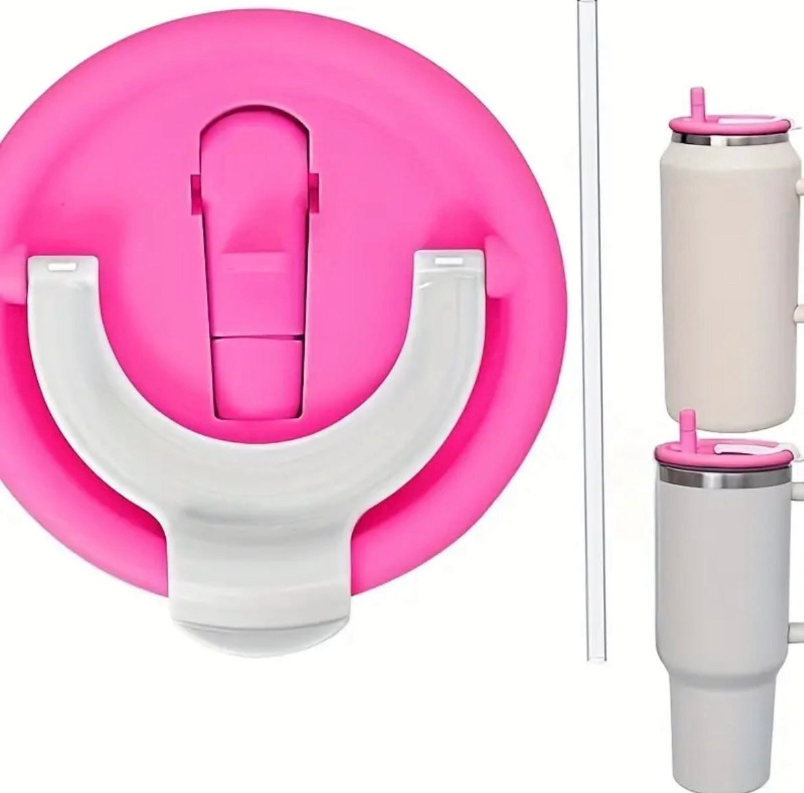Tapa  antiderrame 2 en 1 // Rosa roja // 40 onz