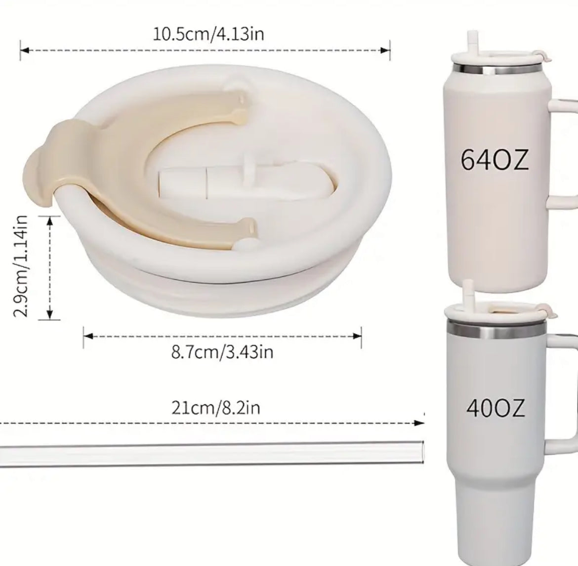 Tapa Antiderrame - Aislante / Blanco Marfil - 40 onz