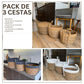 Pack de 3 cestos de mimbre