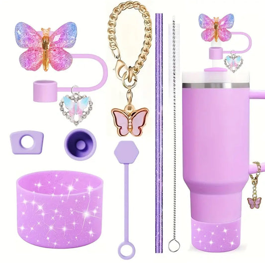 Set de protectores.8 pc // Púrpura / Mariposa