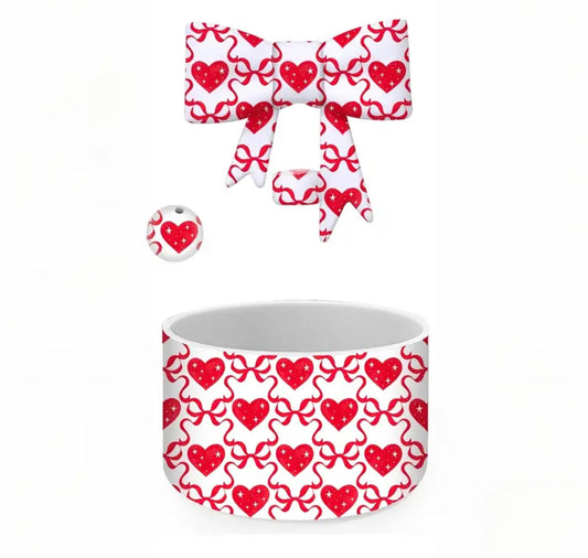 Set de protectores lazo rojo // corazón