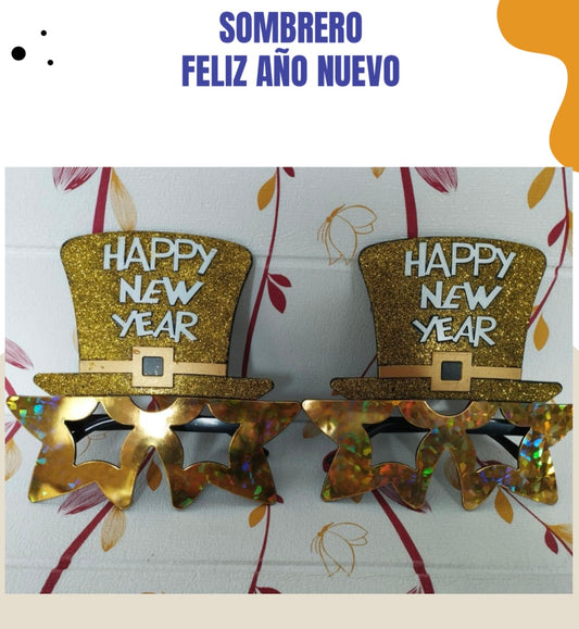 Lentes sombrero feliz año