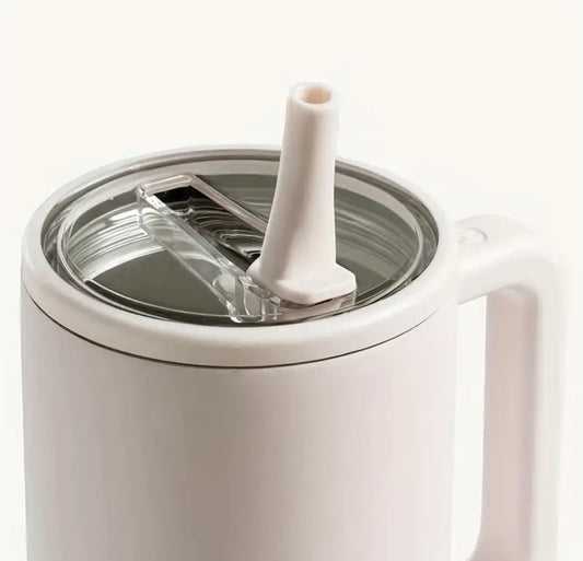 Tapa antiderrame / Blanco / 40 onz + cañita