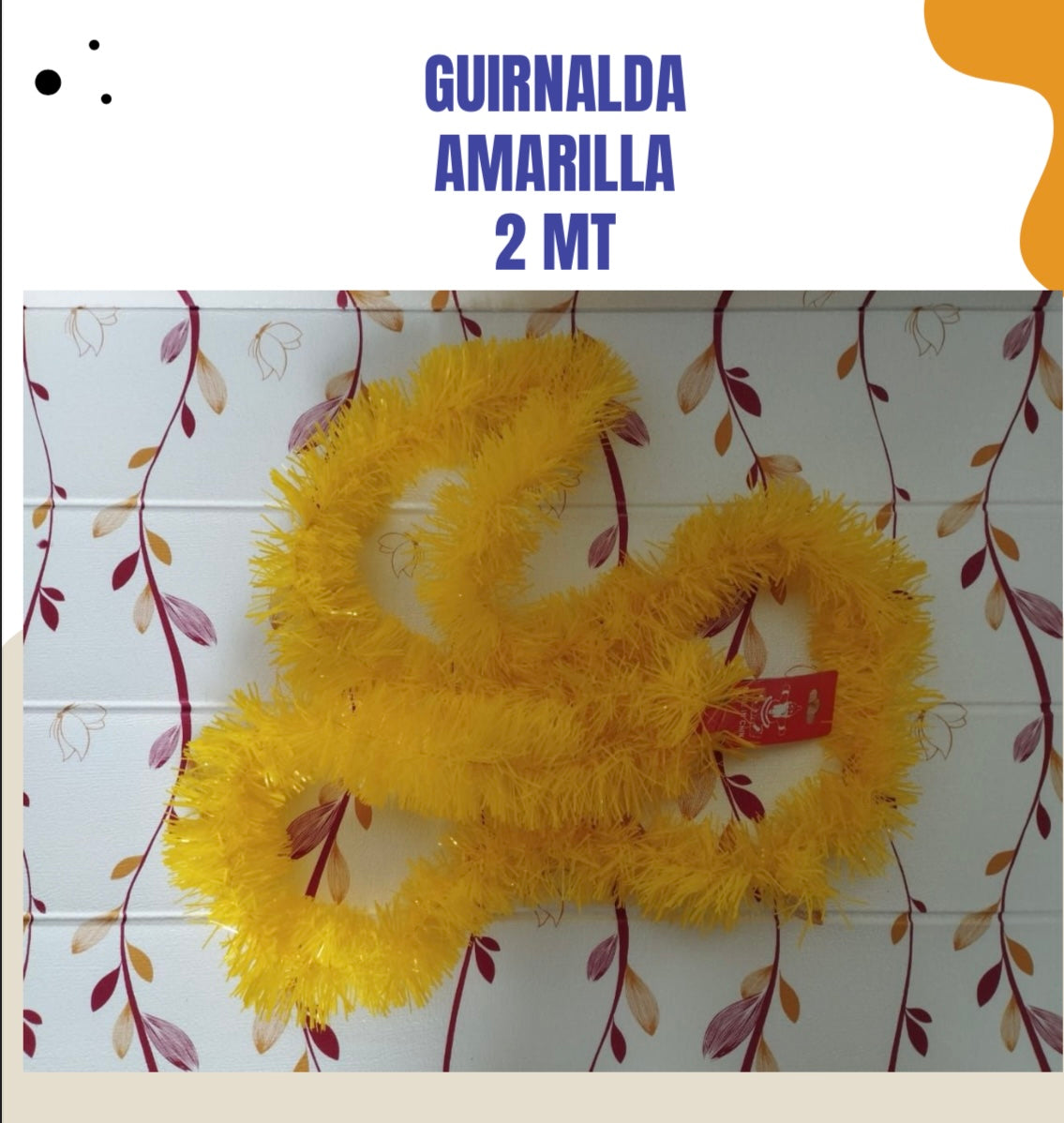 Guirnalda amarilla 2 M (12 unidades)( docena completa )