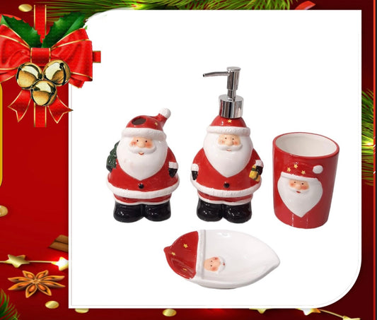 Set de Baño de 4 pc Papá Noel
