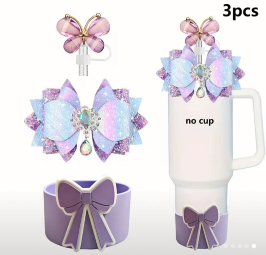 Set de accesorios  - Protectores // púrpura  Lazo //  3 pc //