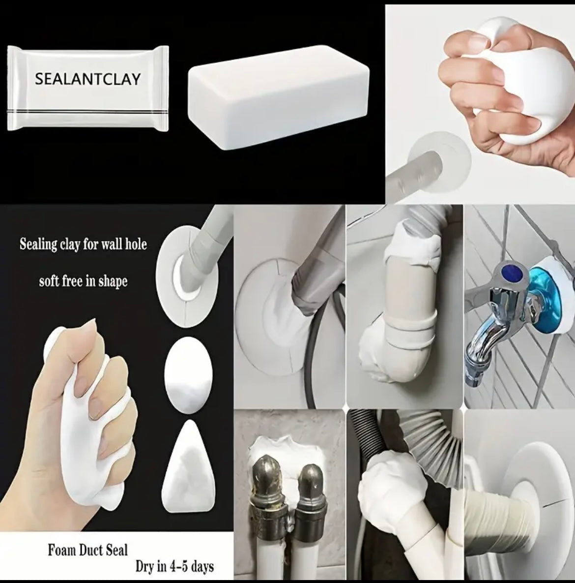 Masilla de sellado Blanca antimoho ( set de 2 pc )