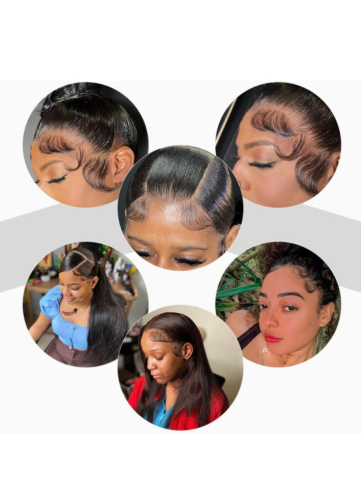 Mini cepillo de cabello bordes