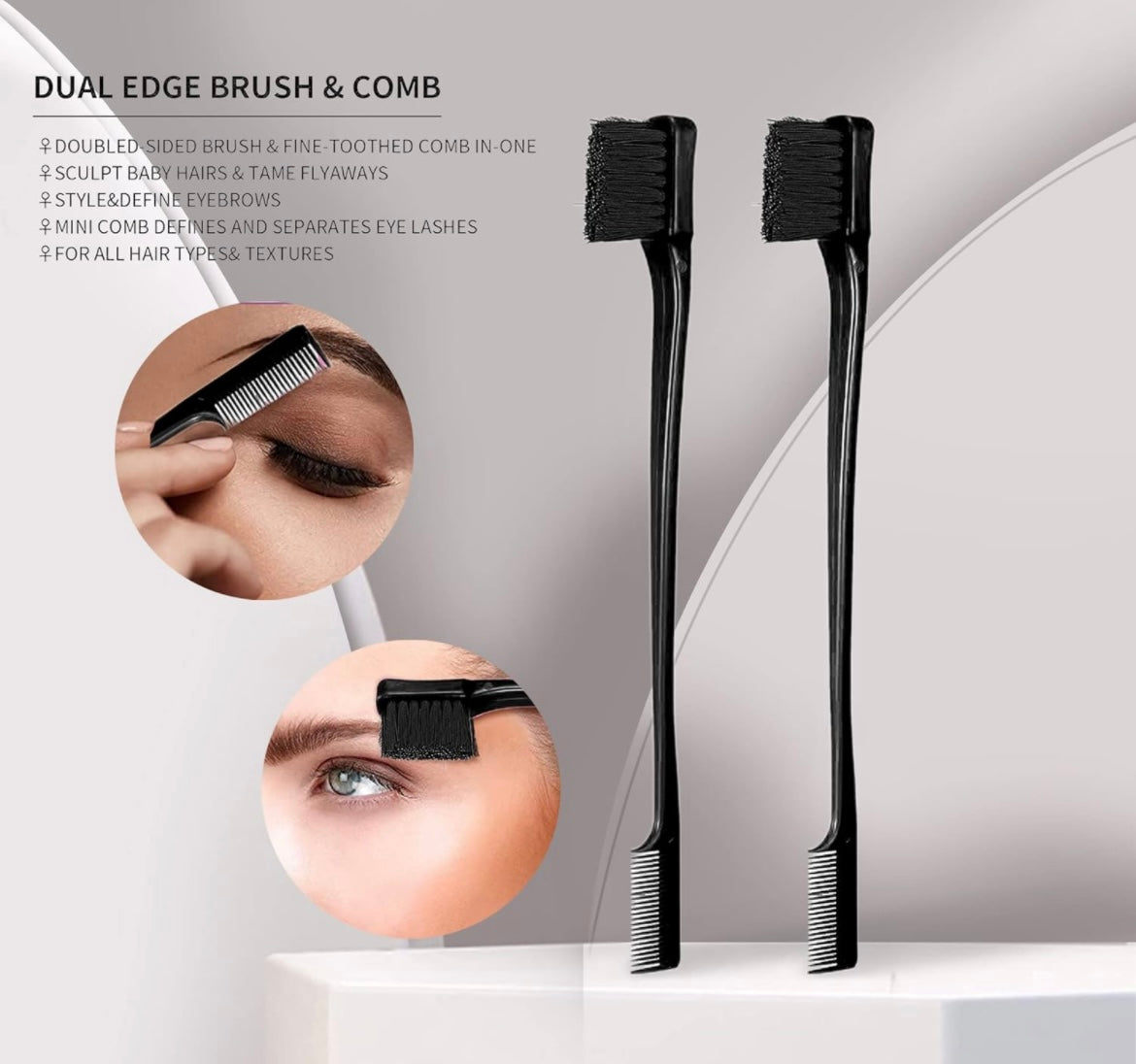 Mini cepillo de cabello bordes
