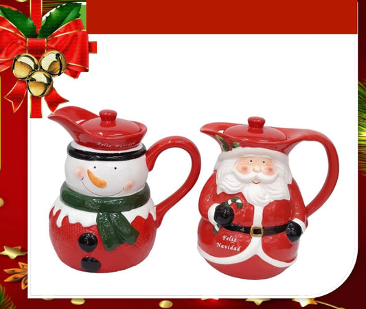 Jarra de cerámica Muñeco de Nieve ⛄️ o Papá Noel 🎅 3 L  ( MOD 5)