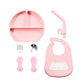 Set de Babero con Plato Tres Divisiones silicona