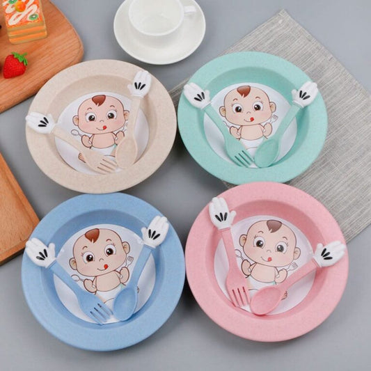 Plato Bambu Baby + Cubiertos Manito