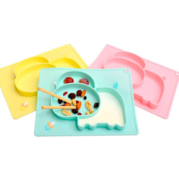 Plato de Silicona Vaquita Modelo 2 (SOLO ROSADO Y CELESTE)