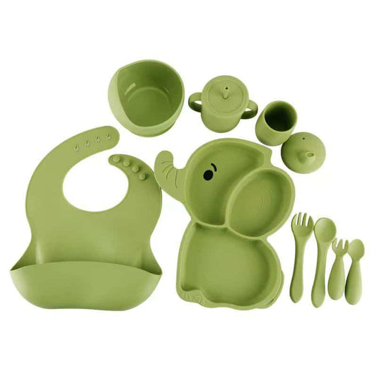 KIT De alimentación de silicona elefante (Solo Rosado y Lila)