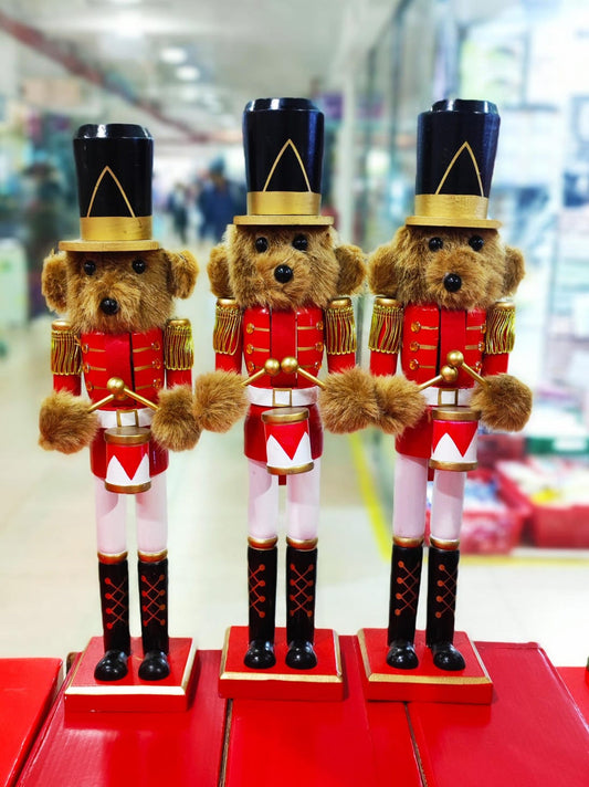 CASCANOECES NAVIDEÑO OSITO SOLDADO 40CM