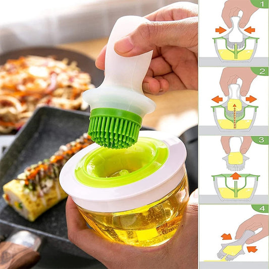 Dispensador de aceite con cepillo