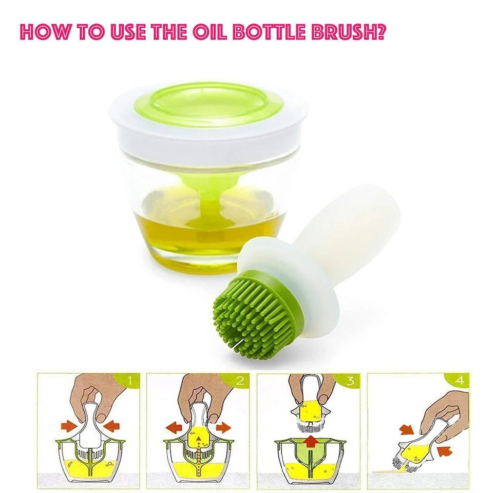 Dispensador de aceite con cepillo