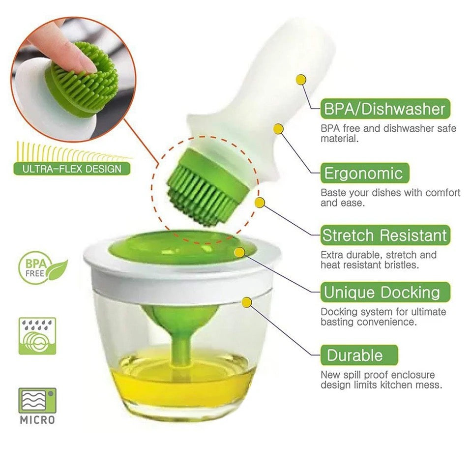 Dispensador de aceite con cepillo