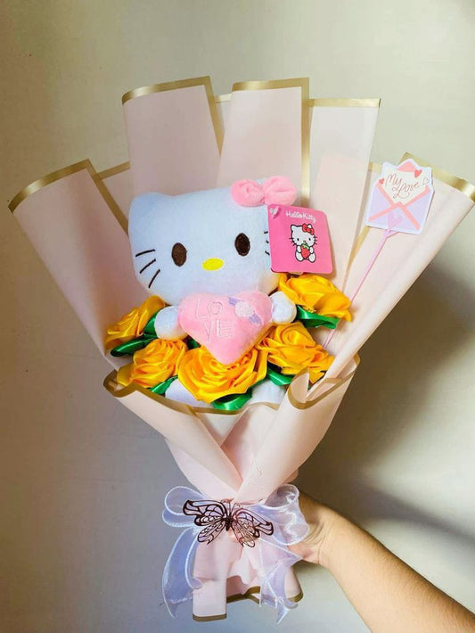 Ramo de flores amarillas + Peluche Kitty