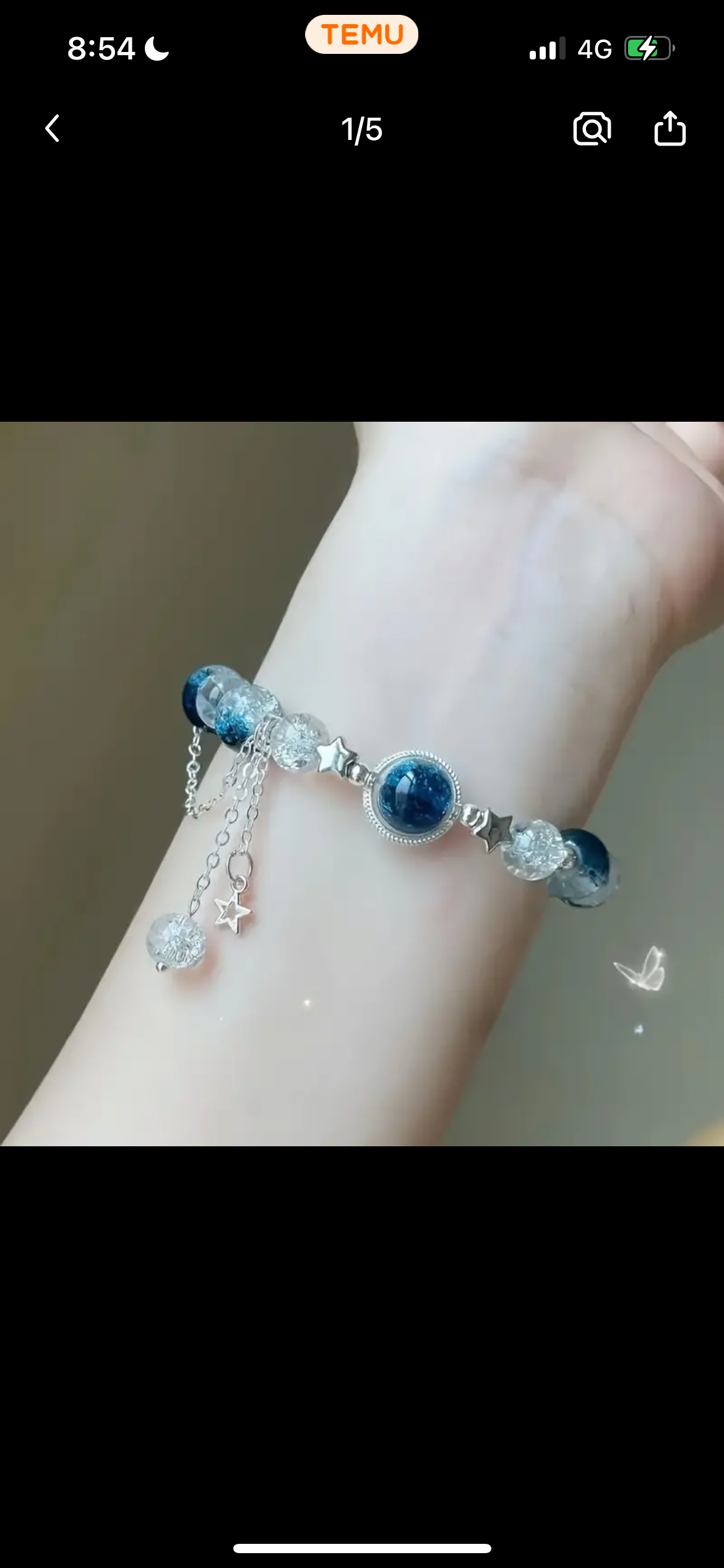 Pulsera estrella brillante azul