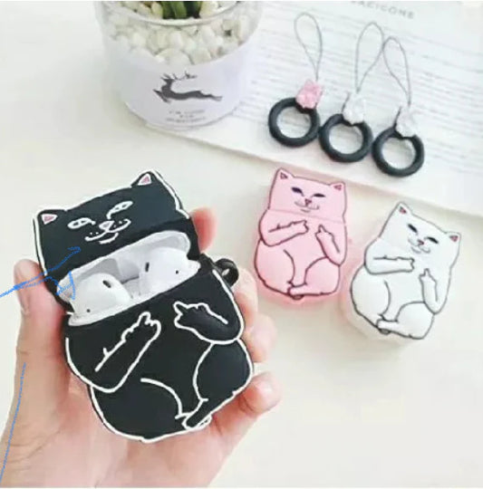 CASÉ AIRPODS GATO MALCRIADO