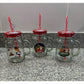 Vaso de vidrio con sorbete navideño