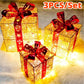Cajas de Regalo de navidad con luces ( 3 pc )