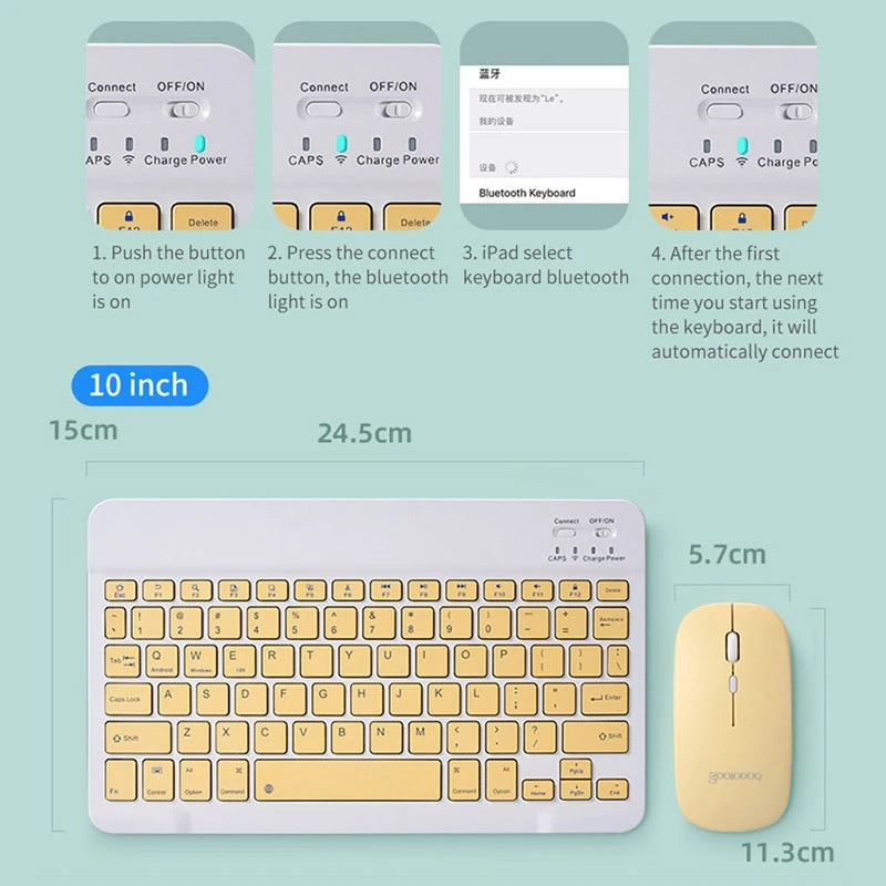 TECLADO CON MOUSE INALAMBRICO RECARGABLE