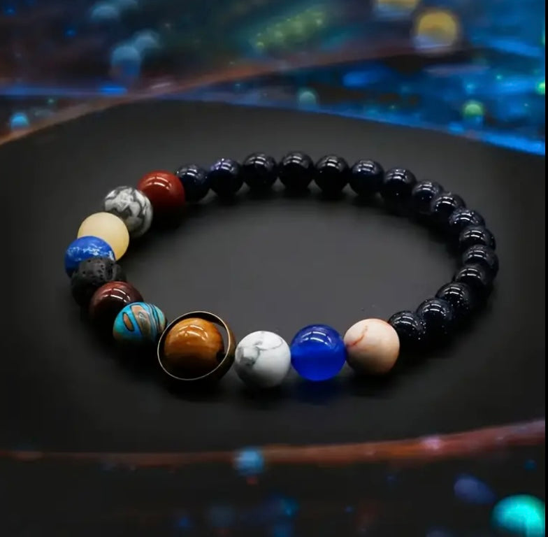 Pulsera galaxia celestial de 8 planetas
