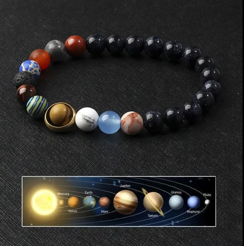 Pulsera galaxia celestial de 8 planetas