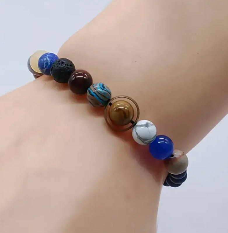 Pulsera galaxia celestial de 8 planetas