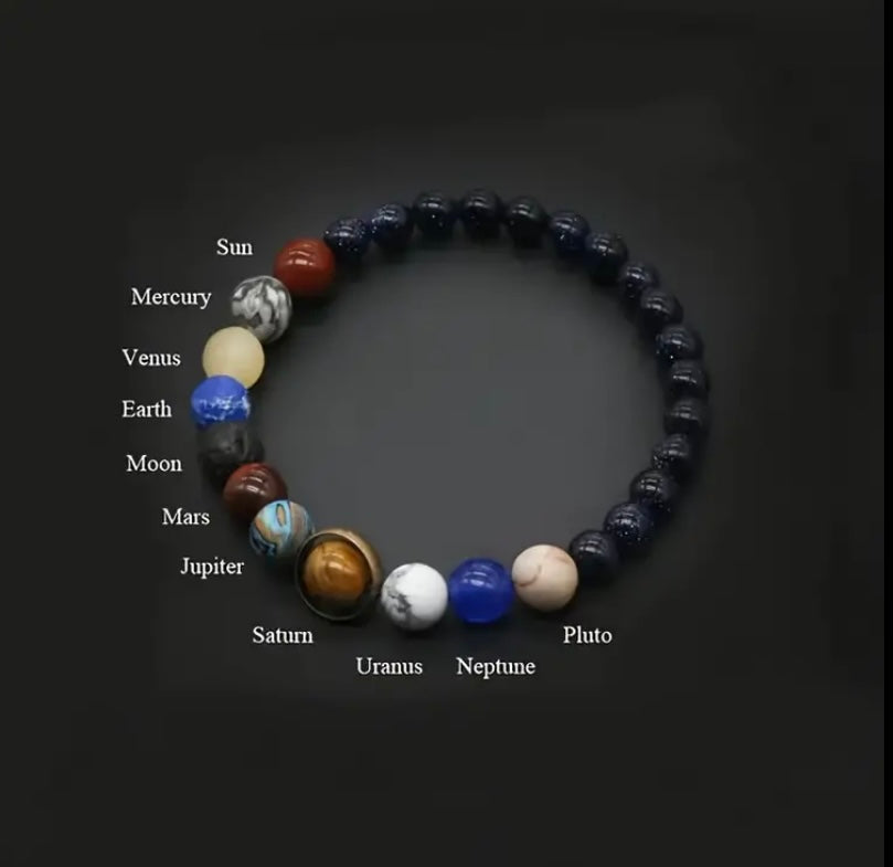 Pulsera galaxia celestial de 8 planetas