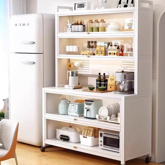 Estante de almacenamiento de cocina Blanco  Rosa