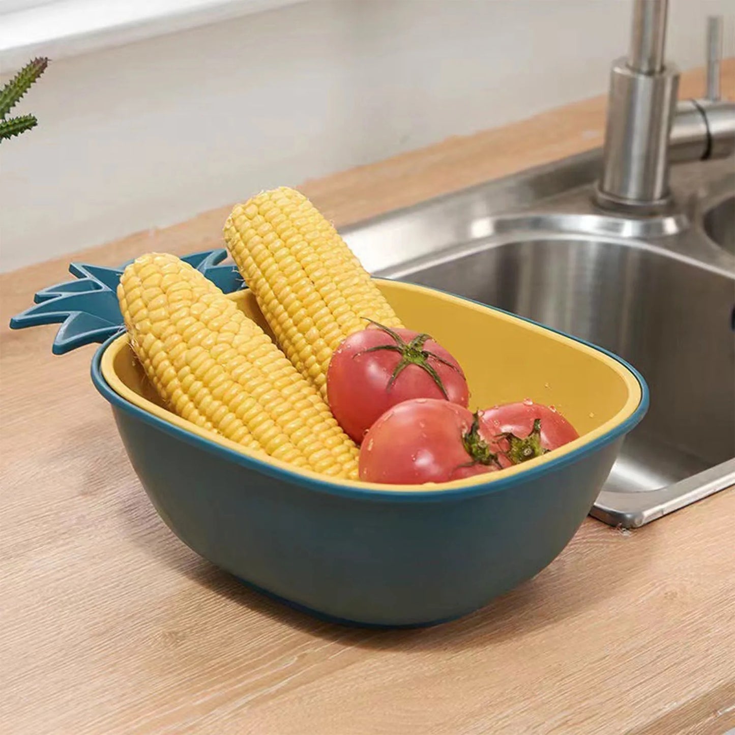 Cesta y colador en forma de Piña 🍍
