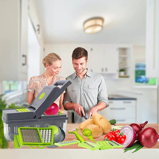 CORTADOR DE FRUTAS Y VERDURAS MULTIFUNCIONAL 14 EN 1