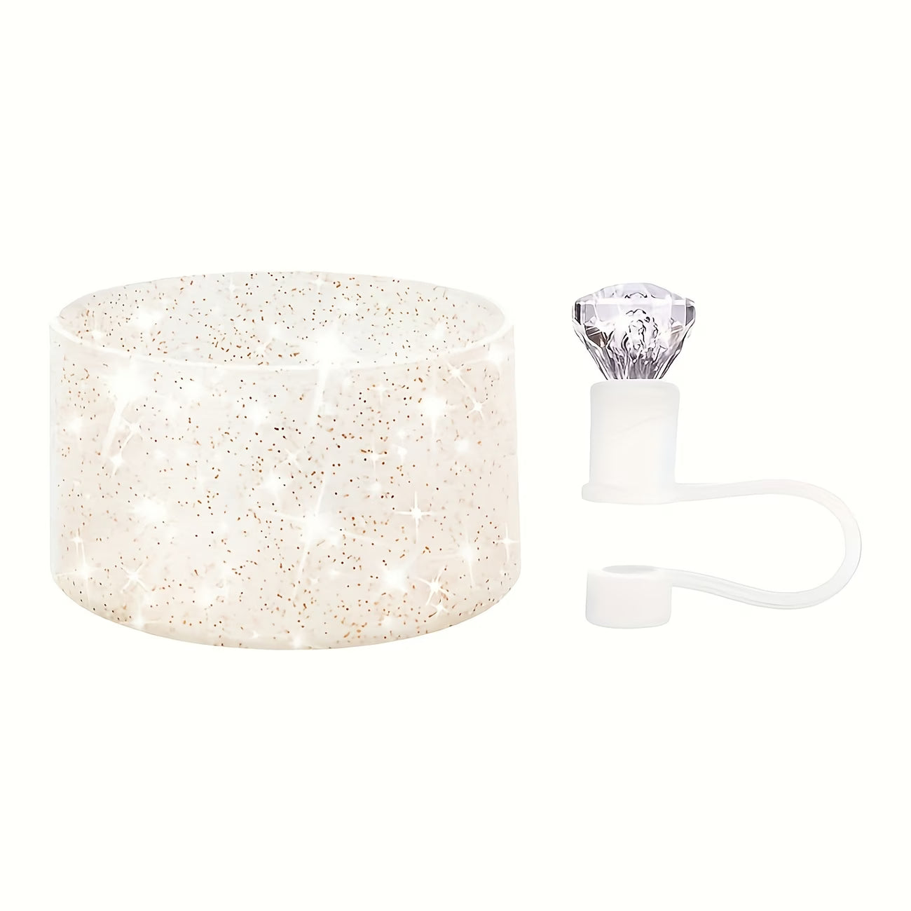 Base brillante - Protector de cañita Diamante / Blanco