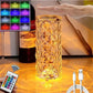 Lámpara de mesa rosa de cristal