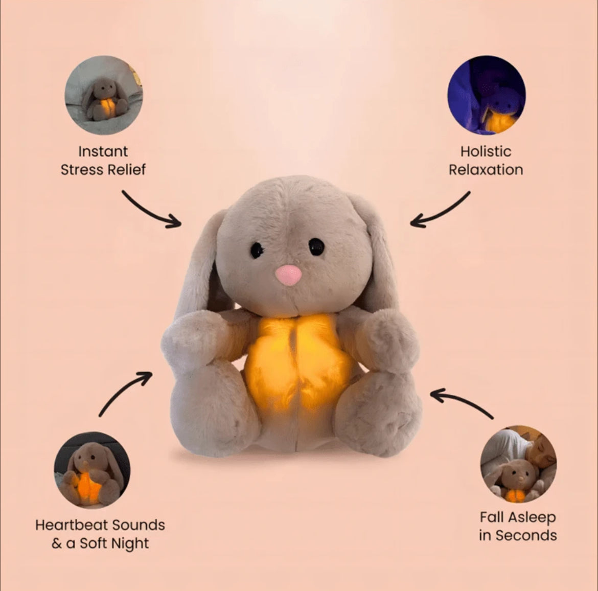 Peluche de ansiedad de conejo