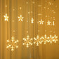 Guirnalda de luces led con forma de Estrella y copos