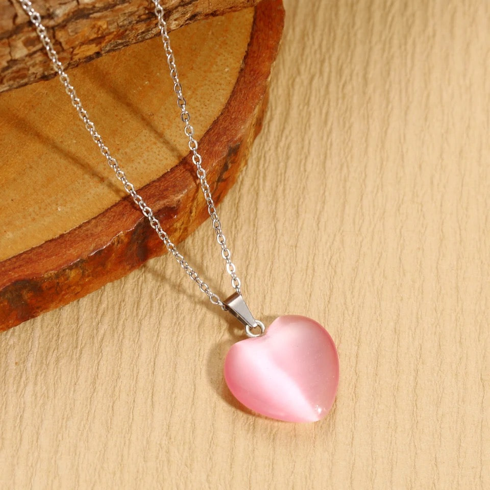 Collar de corazón de cuarzo