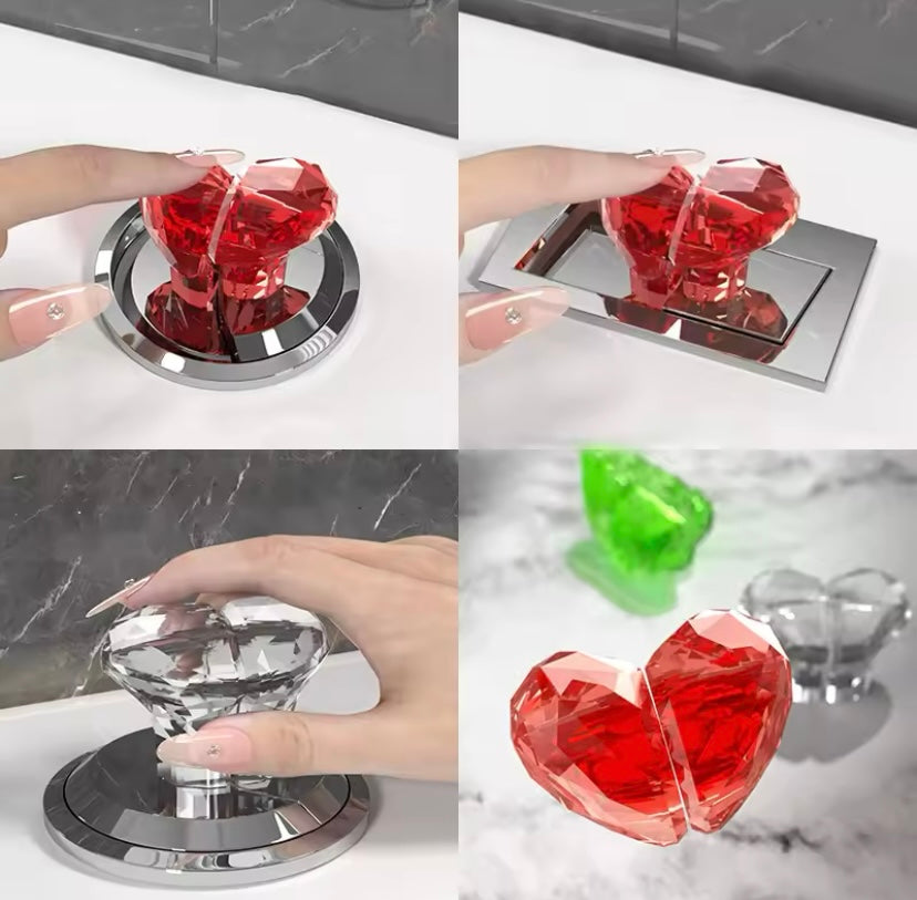 Botón de presión en forma de corazón  cuarzo