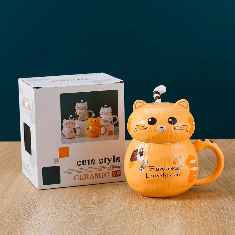 Taza de cerámica de gato