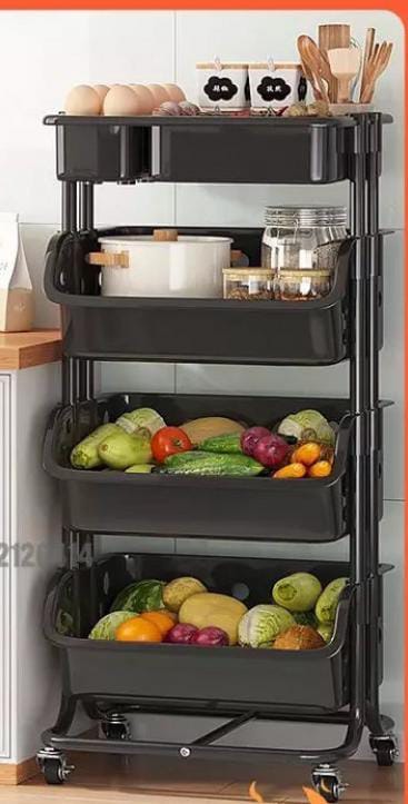 Verdulero con ruedas de 4 pisos
