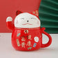Taza  Gatito Maneki + calentador