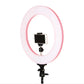 ARO DE LUZ ROSA / NEGRO 26 CM + TRIPODE