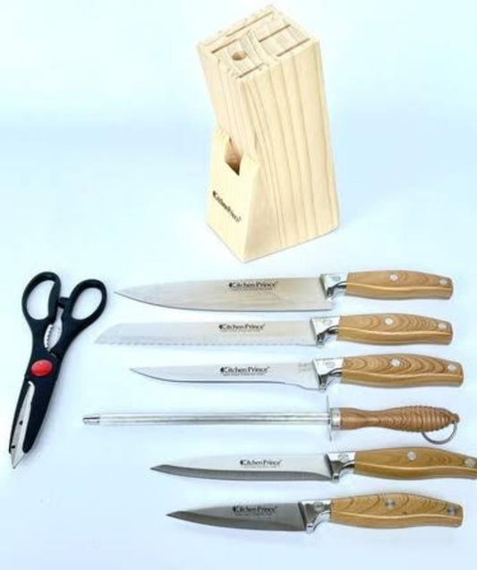 Set de cuchillos de Acero y Madera