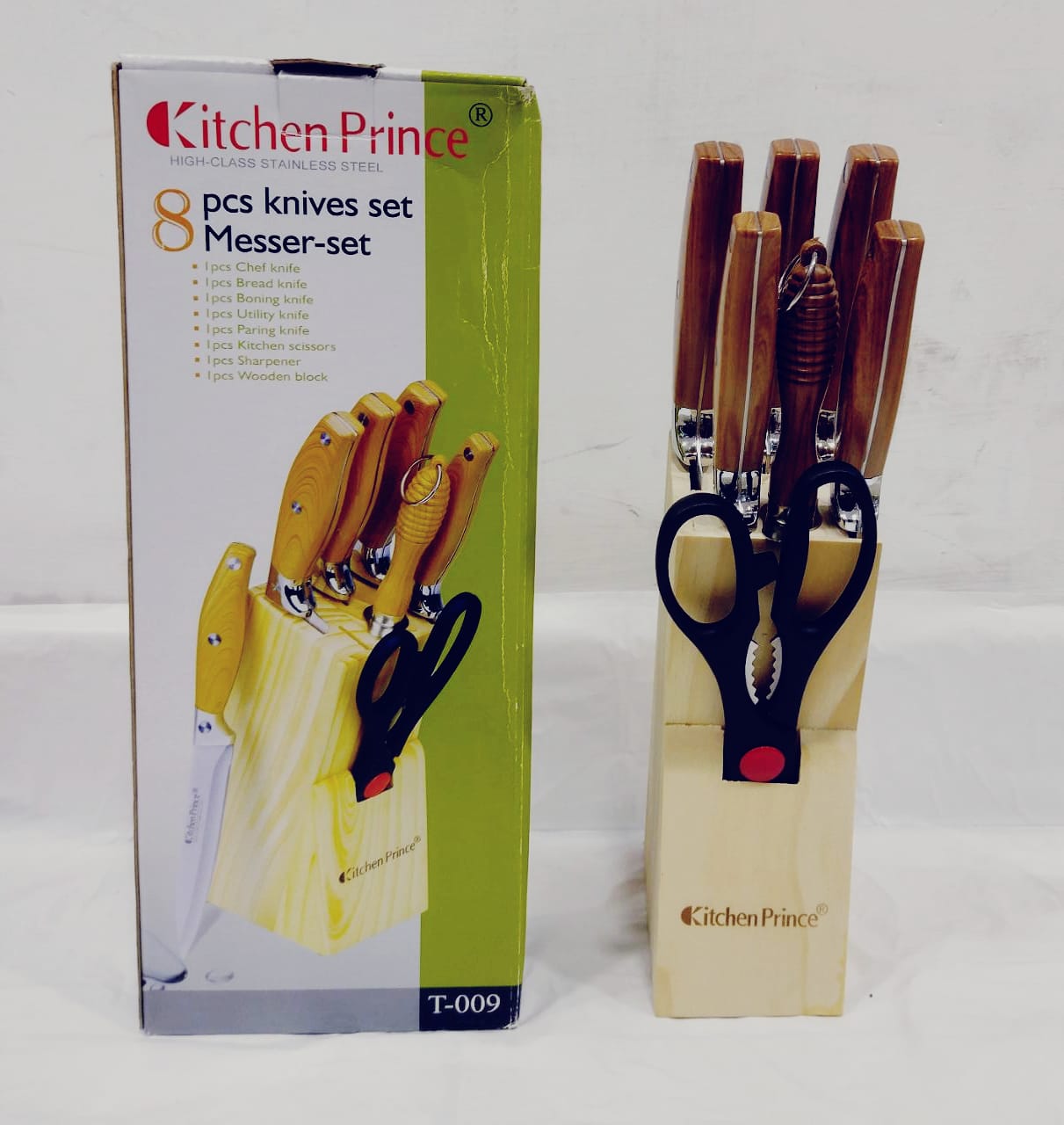 Set de cuchillos de Acero y Madera