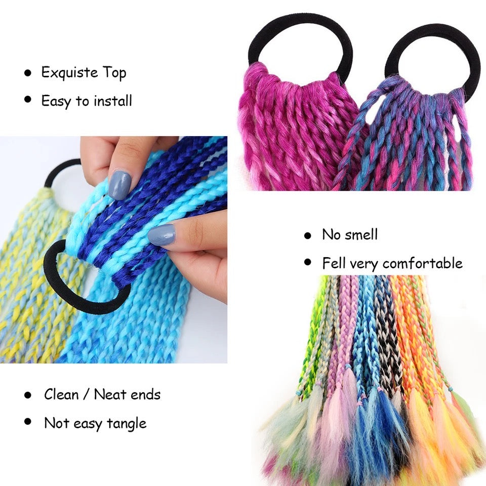 Colett de trenzada  de colores ( cabello sintético )