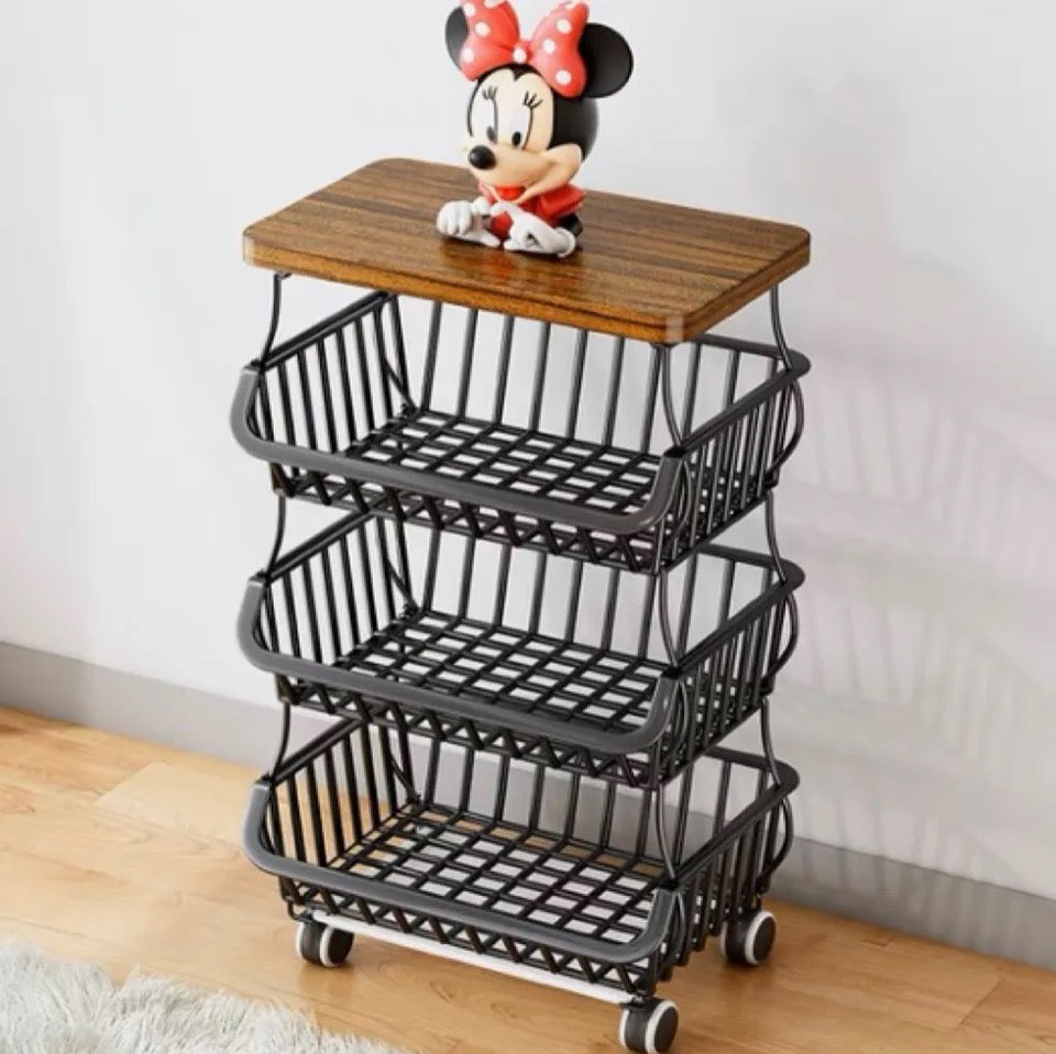 Estante o organizador  Reyna (4 niveles  con madera )
